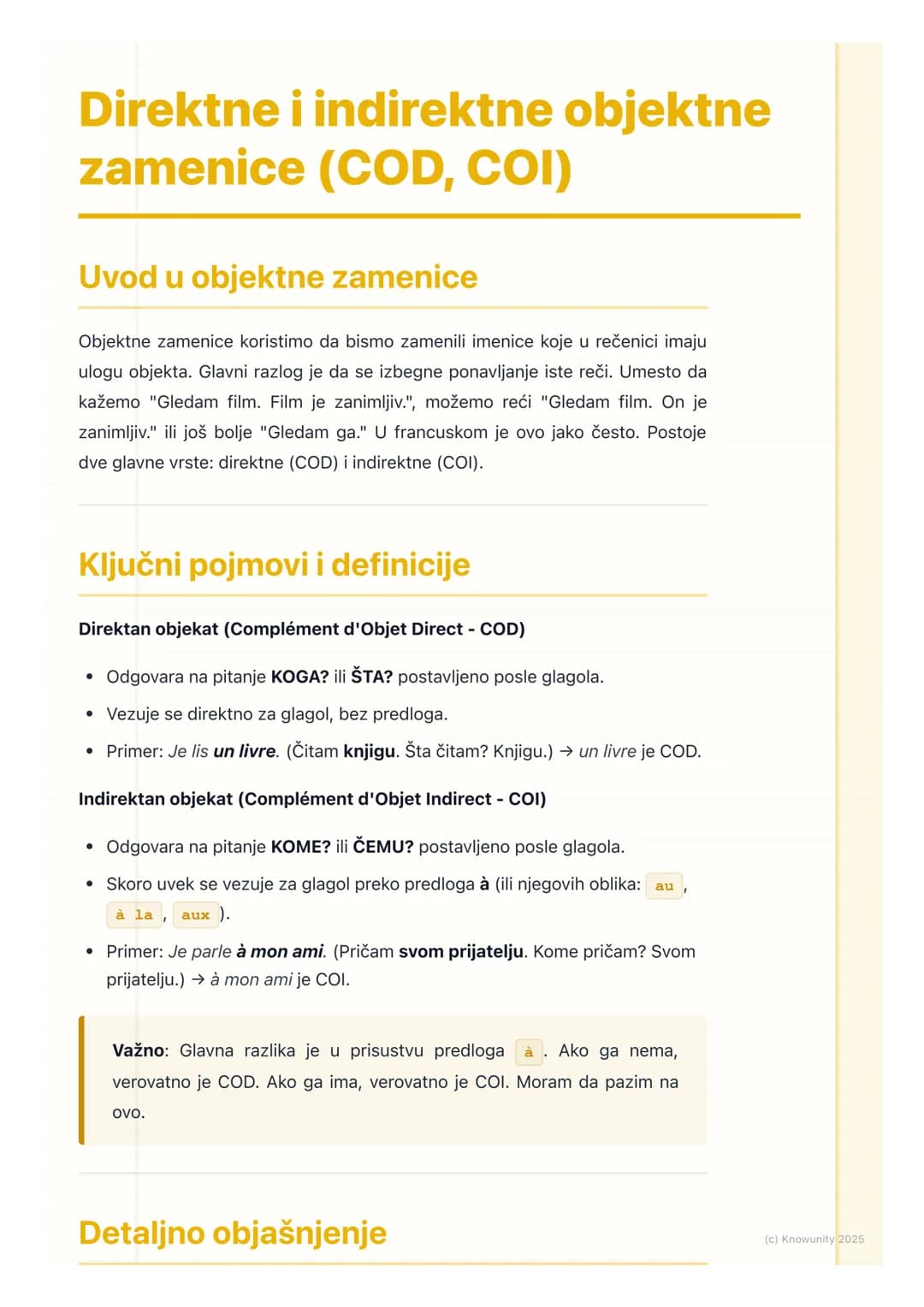 # Direktne i indirektne objektne
zamenice (COD, COI)

Uvod u objektne zamenice

Objektne zamenice koristimo da bismo zamenili imenice koje u