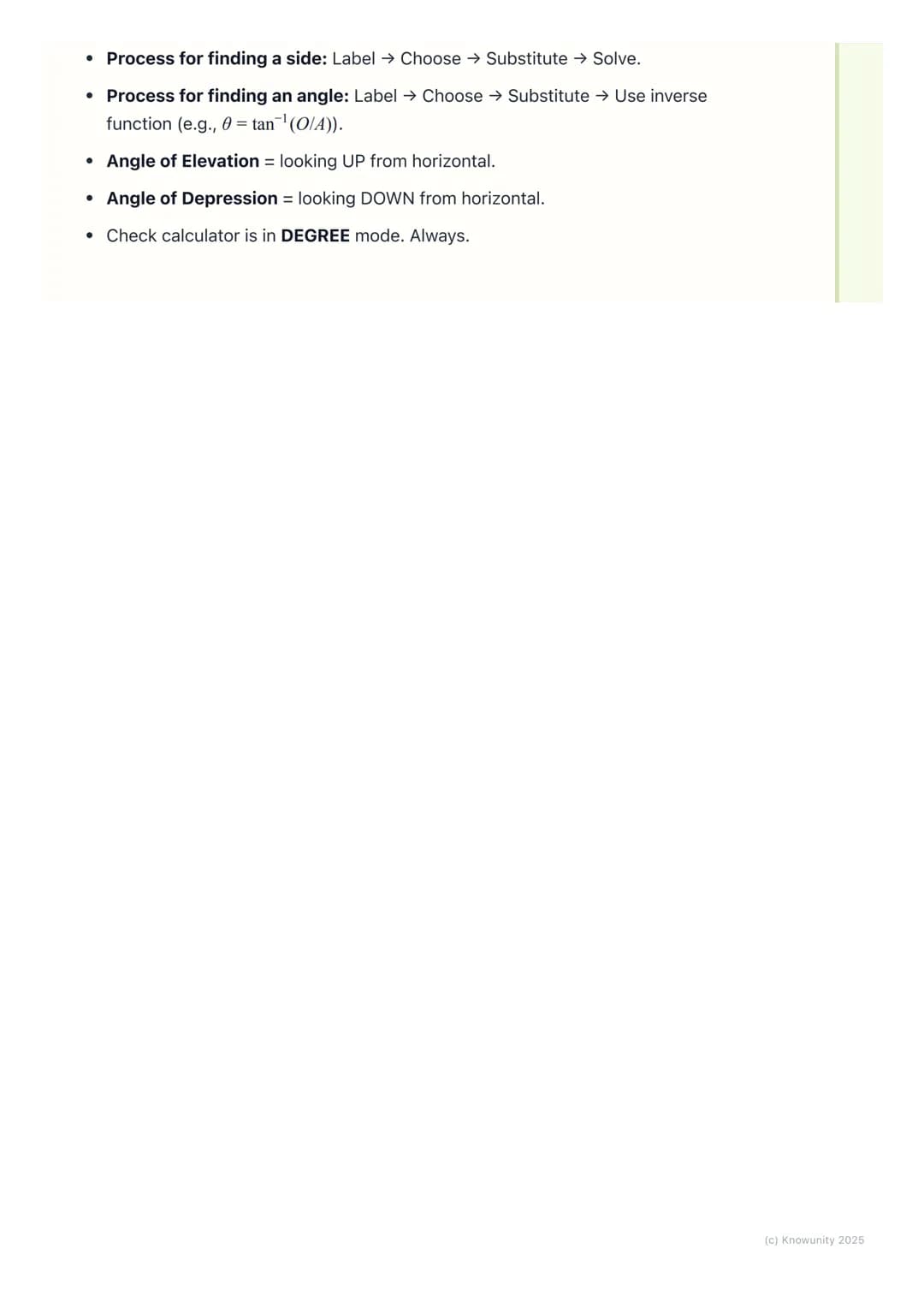 # Trigonometry of Right-Angled
Triangles

The basics of right-angled triangles

This is the foundation of all the trigonometry we do. It's a