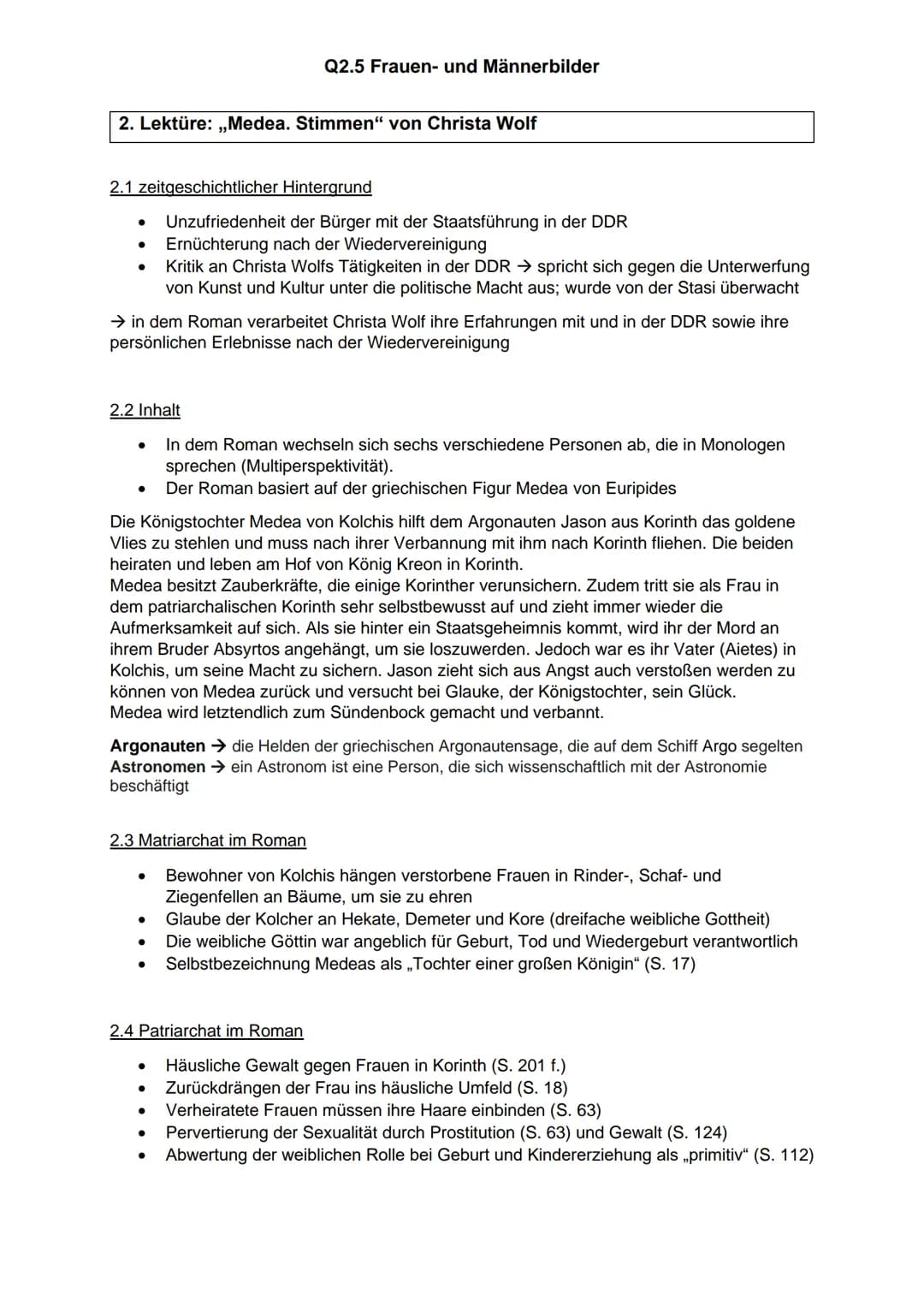 # Q2.5 Frauen- und Männerbilder

# 1. Frauen- und Männerbilder in der Literatur

## 1.1 Begriffe

Patriarchat (Vaterherrschaft) → Gesellscha
