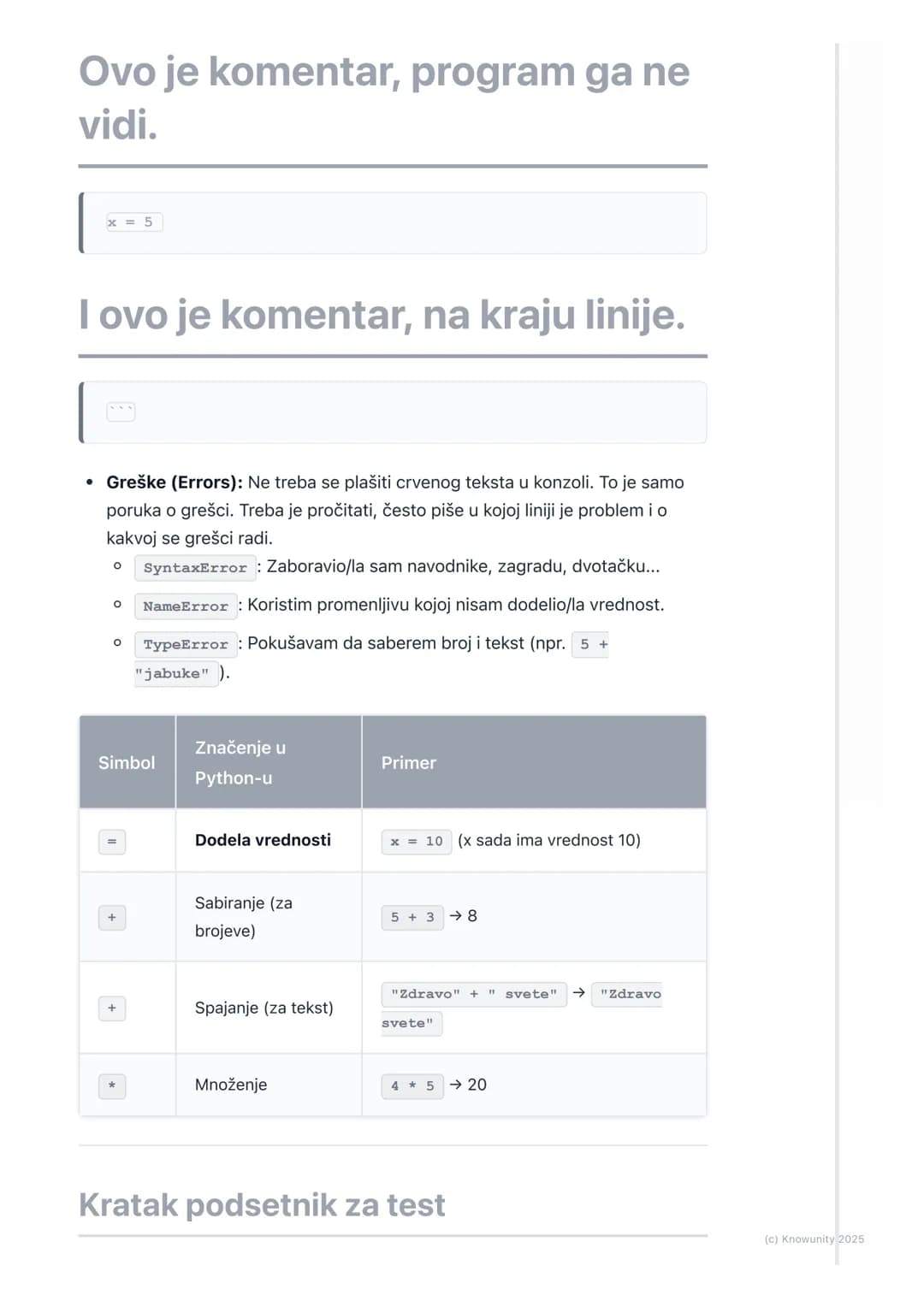 # Uvod u programski jezik (npr.
Python)

Uvod u programski jezik Python

Programski jezik je alat pomoću kojeg "razgovaramo" sa računarom i 