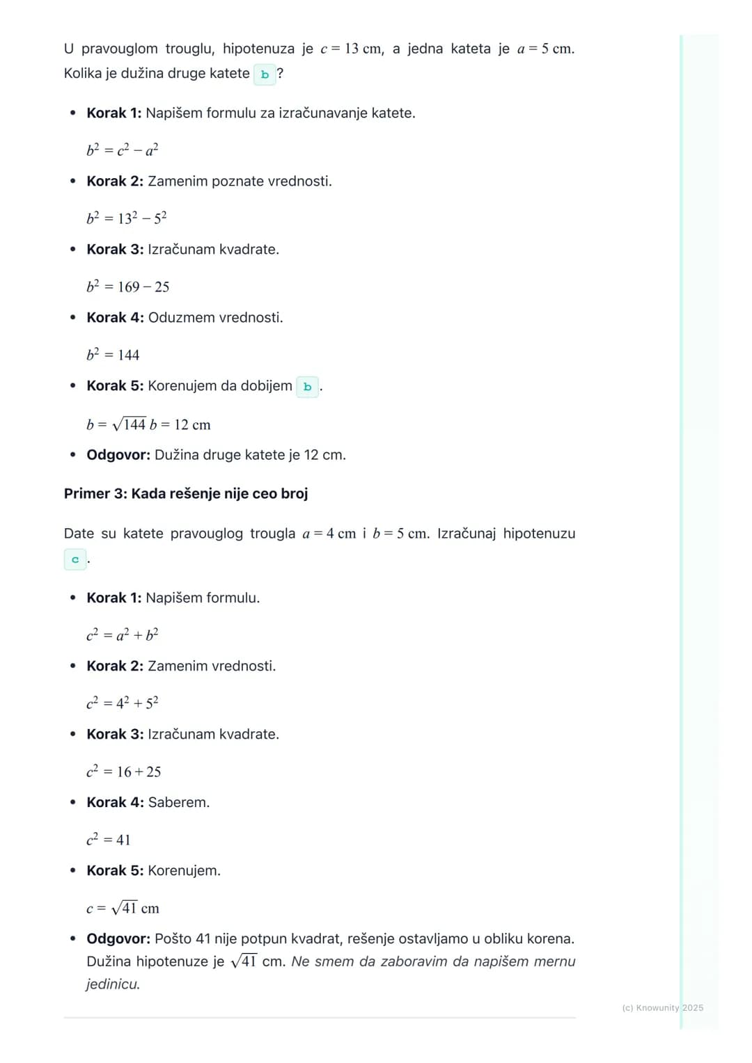 # Pitagorina teorema

Šta je Pitagorina teorema?

Pitagorina teorema je jedna od najvažnijih teorema u matematici. Ona opisuje
vezu između s