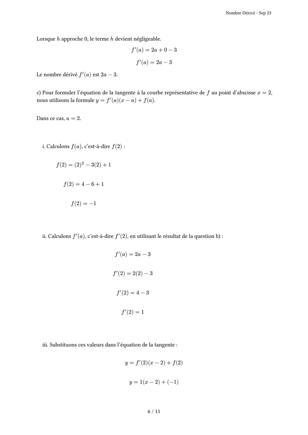 # Nombre Dérivé

Généré par Knowunity.fr - Sep 23

Description: Cet examen couvre le nombre dérivé, le taux d'accroissement et la tangente à
