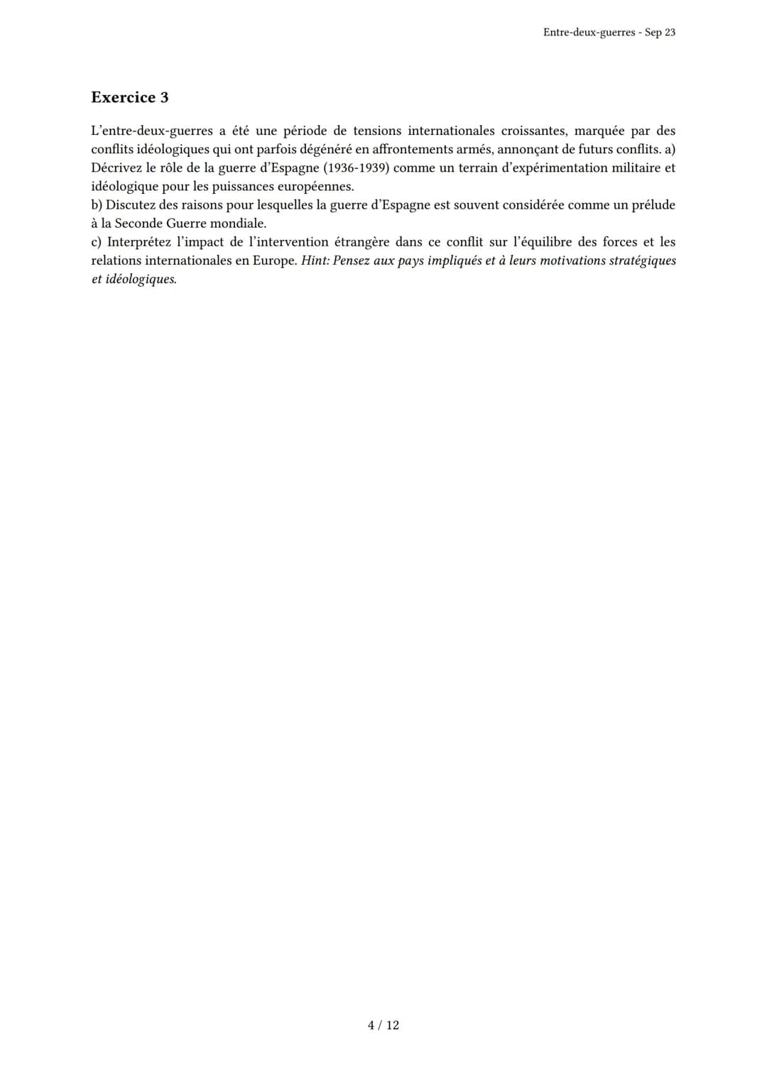 # Entre-deux-guerres

Généré par Knowunity.fr - Sep 23

Description: Cet examen couvre l'Entre-deux-guerres, les démocraties fragilisées et 