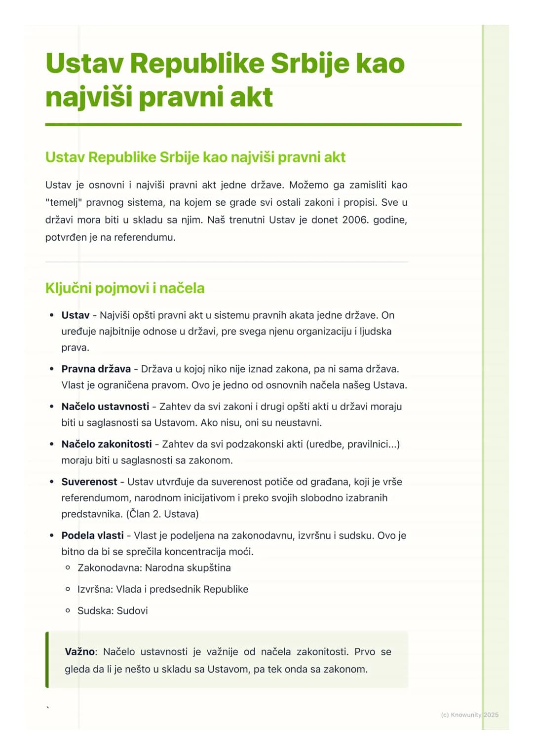 # Ustav Republike Srbije kao
najviši pravni akt
Ustav Republike Srbije kao najviši pravni akt
Ustav je osnovni i najviši pravni akt jedne