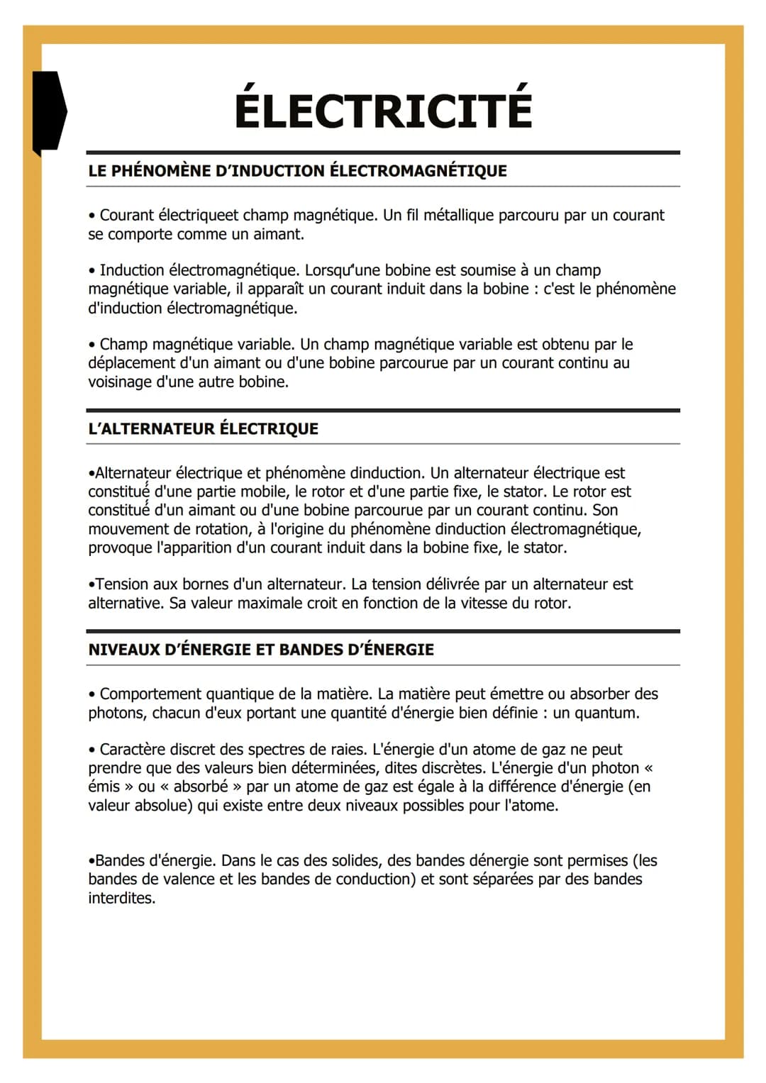 # ÉLECTRICITÉ
LE PHÉNOMÈNE D'INDUCTION ÉLECTROMAGNÉTIQUE
* Courant électriqueet champ magnétique. Un fil métallique parcouru par un cour