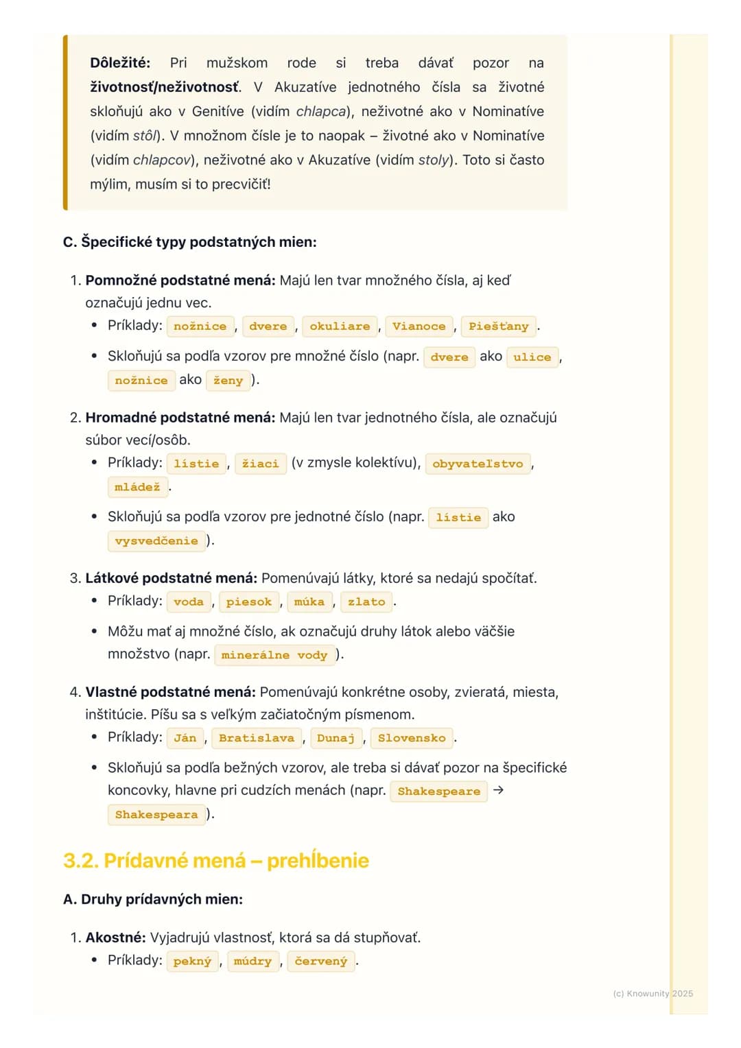 # Podstatné mená a prídavné
mená (prehĺbenie)
1. Prehľad a úvod
Takže, znova sa vraciame k podstatným a prídavným menám. Viem, že sme sa
o