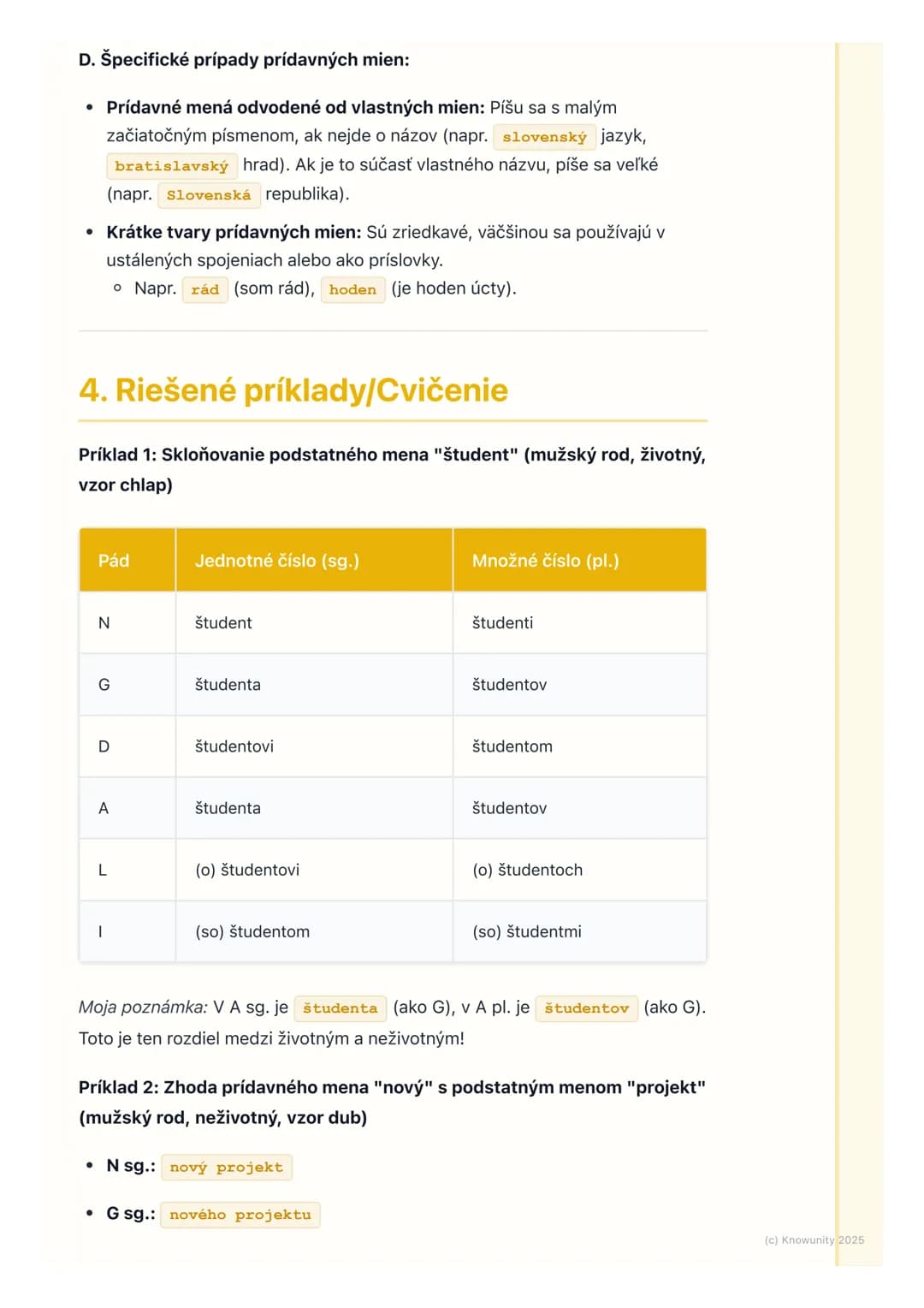 # Podstatné mená a prídavné
mená (prehĺbenie)
1. Prehľad a úvod
Takže, znova sa vraciame k podstatným a prídavným menám. Viem, že sme sa
o