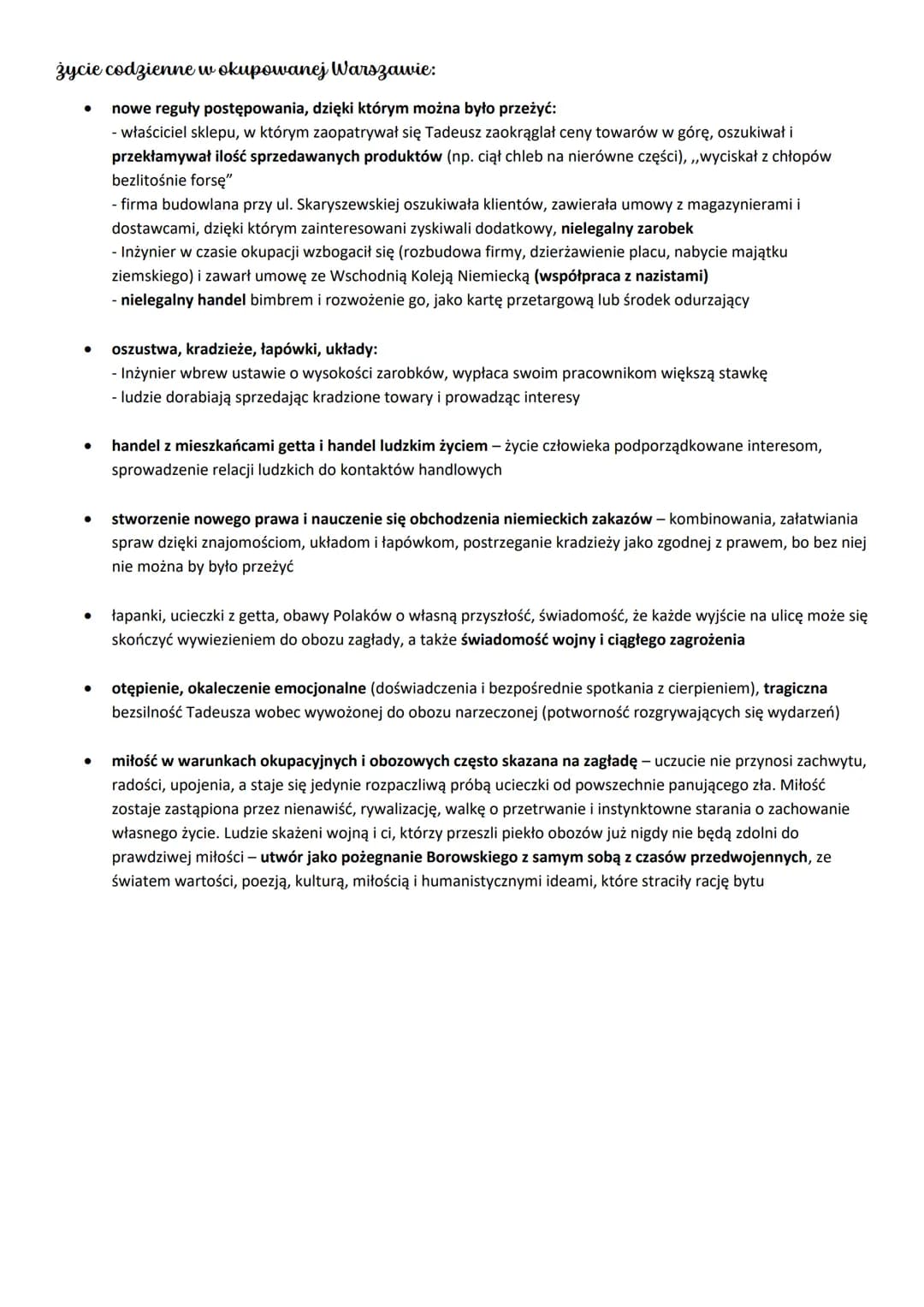 # Okupacyjna rzeczywistość
Tadeusz Borowski, „Pożegnanie z Marią"
bohaterowie:
- Maria - kobieta pochodzenia aryjsko-semickiego, ukochana