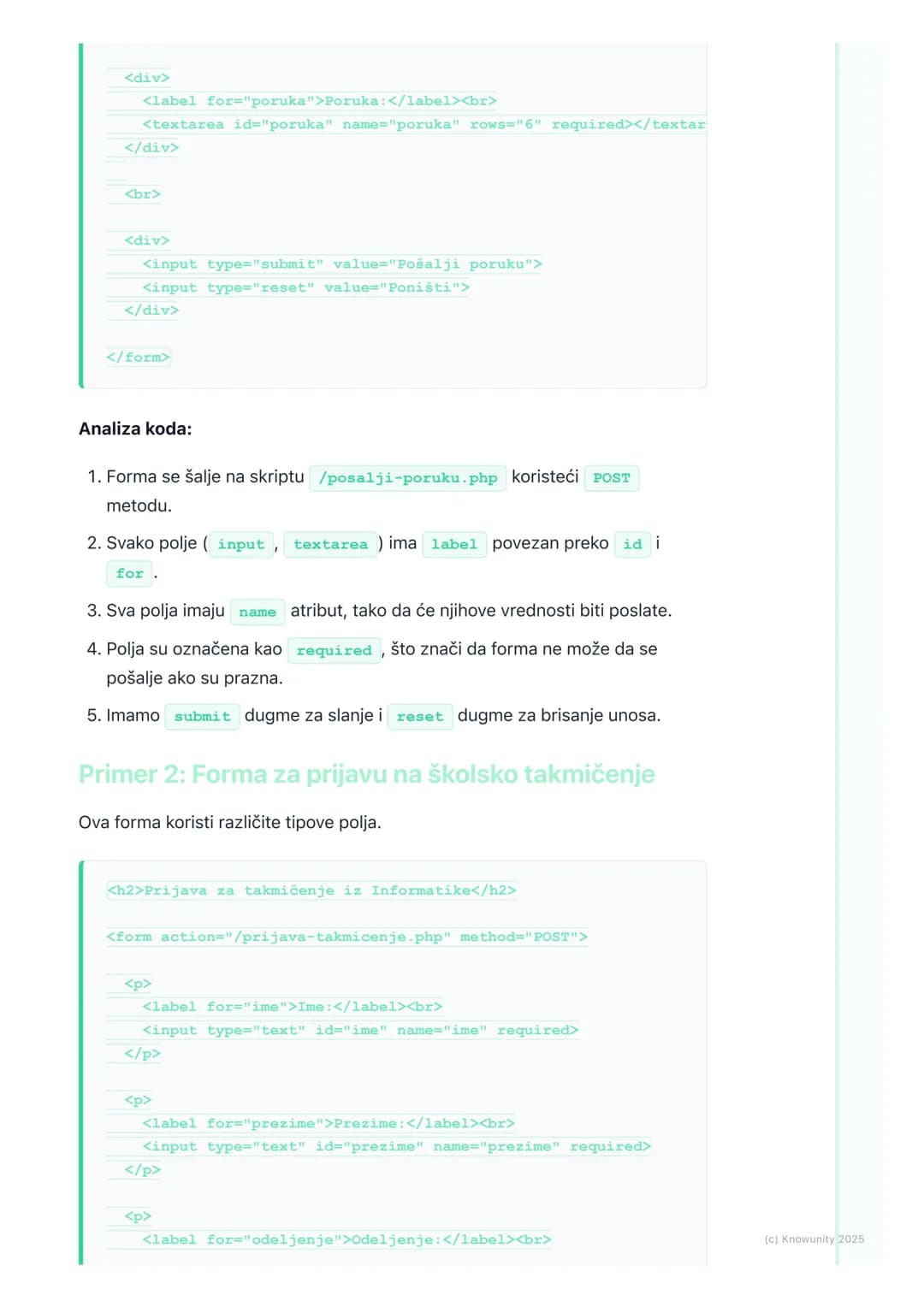 # HTML-forme
Uvod u HTML forme
HTML forme (obrasci) su ključni deo interaktivnih veb stranica. Služe za
prikupljanje podataka od korisnika