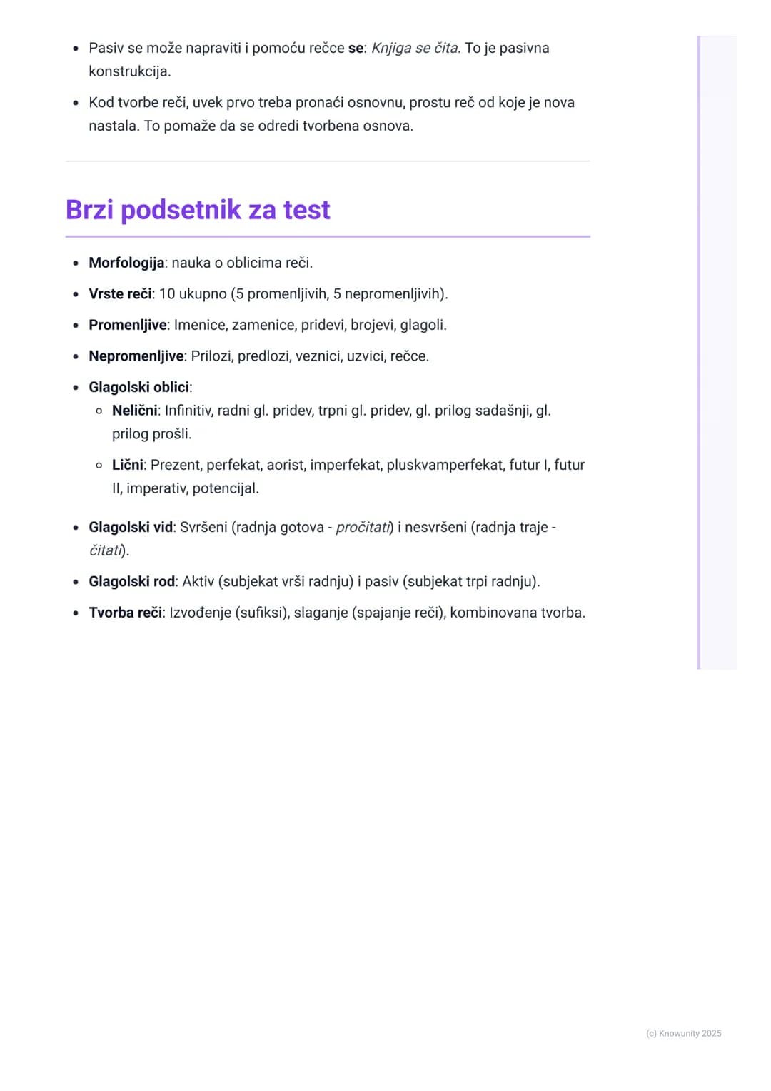 # Morfologija (Nauka o oblicima
reči)
Morfologija - nauka o oblicima reči
Morfologija je deo gramatike koji proučava vrste reči i njihove