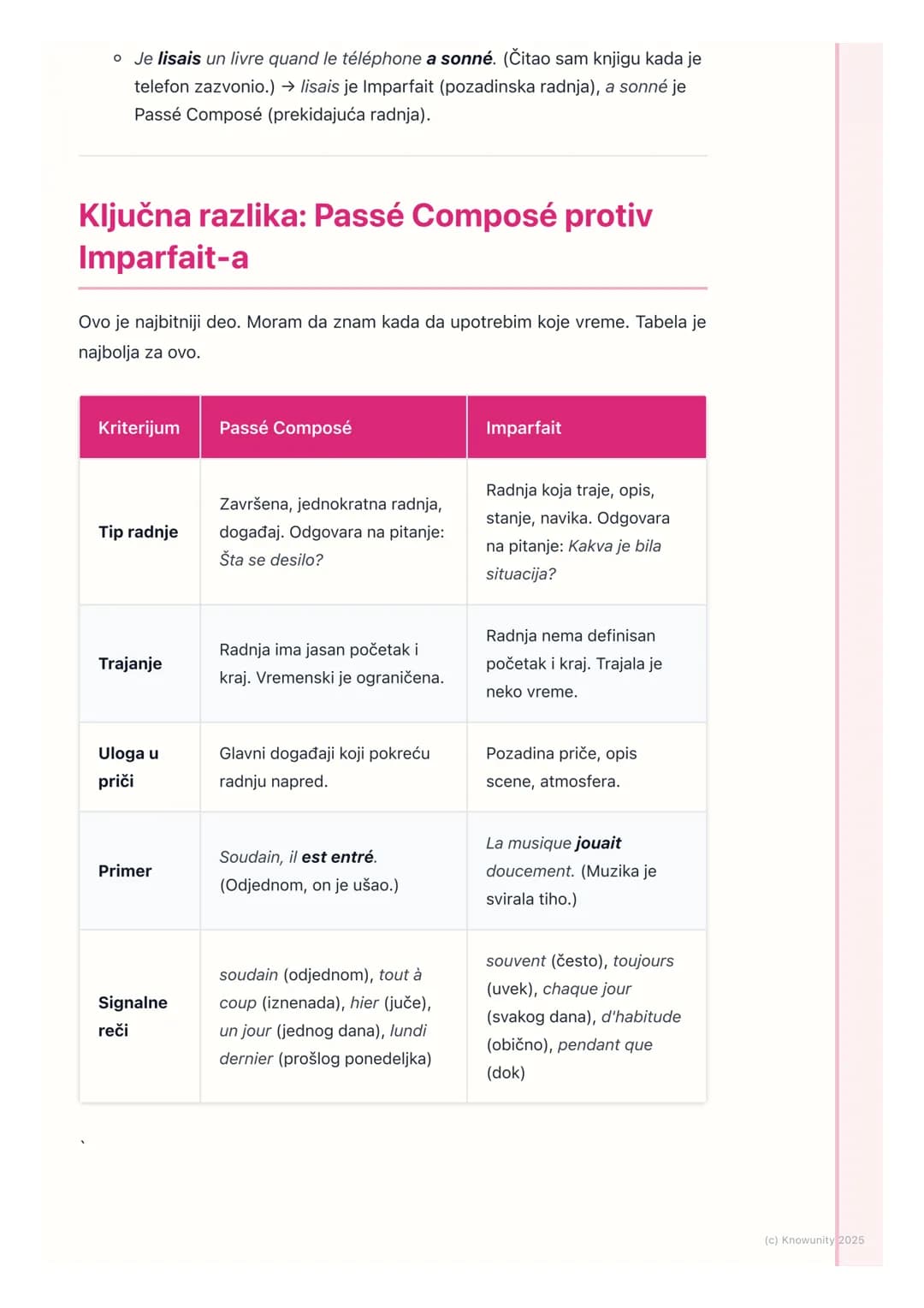 # Prošla vremena: Passé
Composé i Imparfait
Uvod u prošla vremena
U francuskom jeziku postoje dva glavna prošla vremena koja se koriste za
