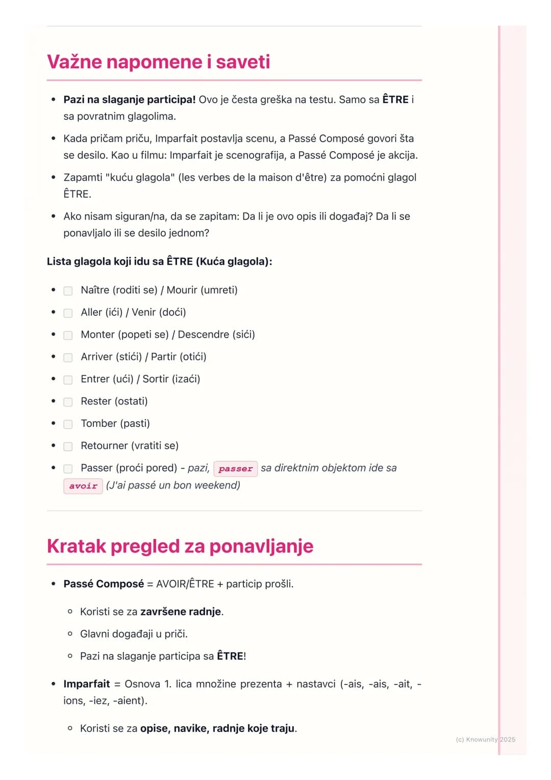# Prošla vremena: Passé
Composé i Imparfait
Uvod u prošla vremena
U francuskom jeziku postoje dva glavna prošla vremena koja se koriste za