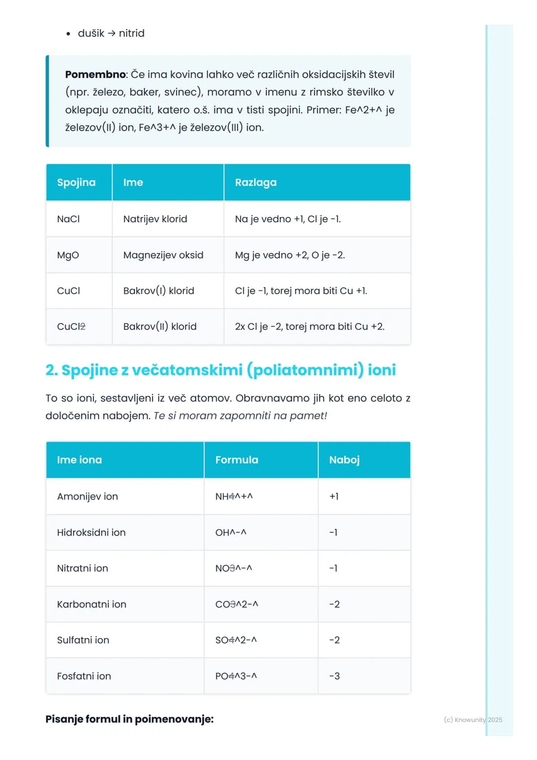 # Kemijske formule in
poimenovanje
Uvod v kemijske formule
Kemijske formule so kot abeceda v kemiji. Z njimi na kratek in enostaven
način