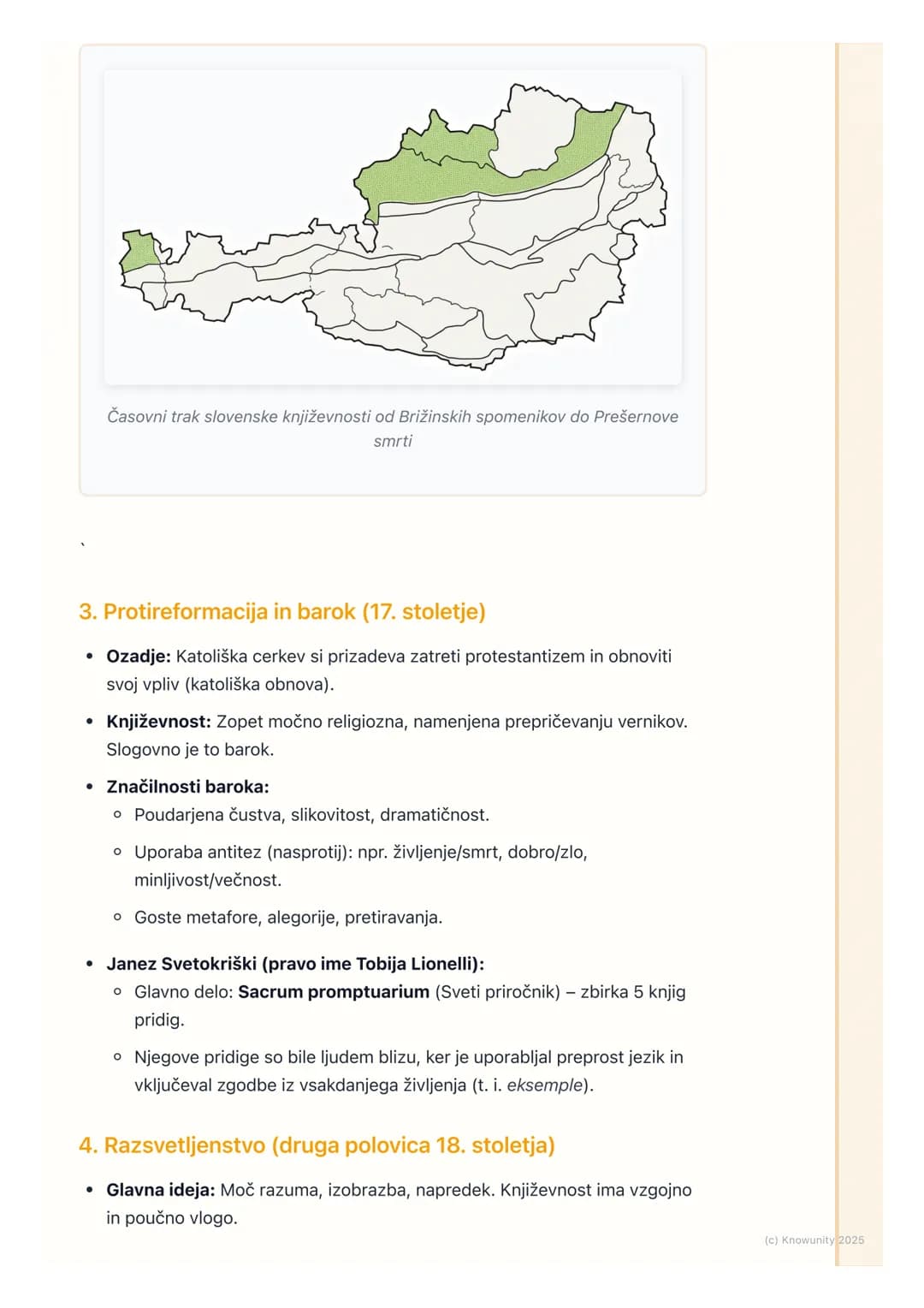 # Od začetkov do romantike
Pregled obdobja od začetkov do romantike
To je temeljno obdobje za razumevanje razvoja slovenskega jezika in
kn