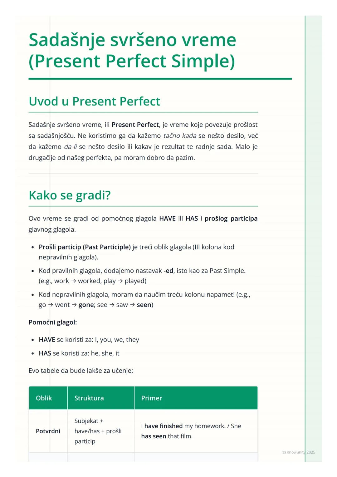 # Sadašnje svršeno vreme
(Present Perfect Simple)
Uvod u Present Perfect
Sadašnje svršeno vreme, ili Present Perfect, je vreme koje povezu