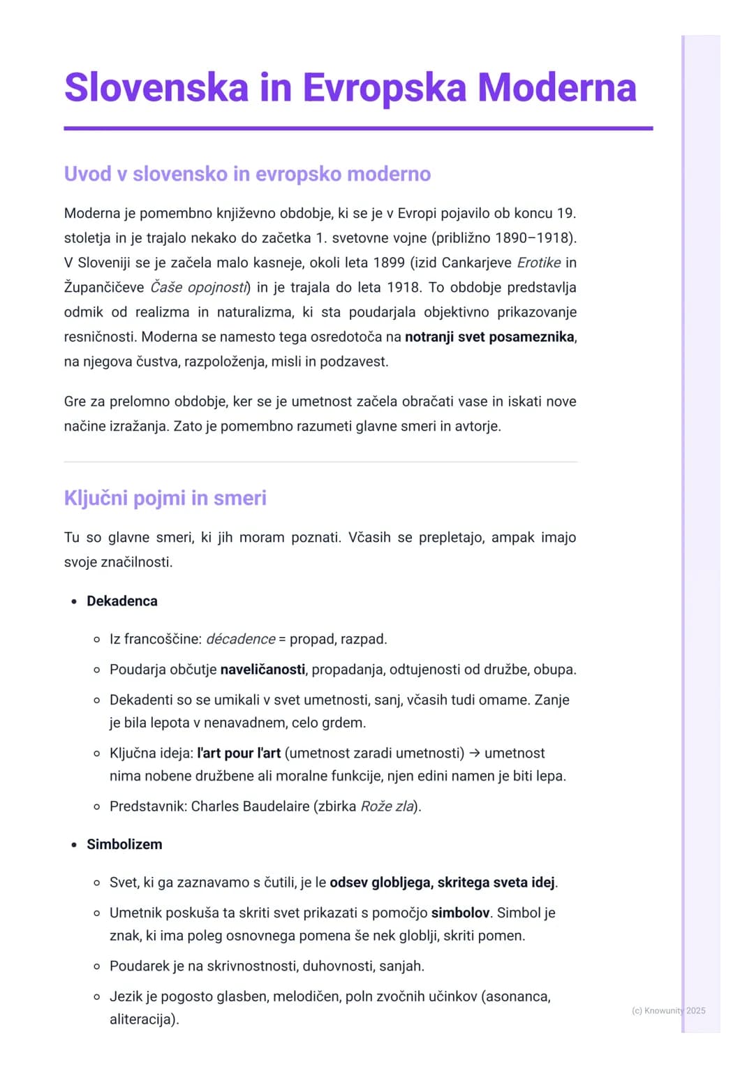 # Slovenska in Evropska Moderna
Uvod v slovensko in evropsko moderno
Moderna je pomembno književno obdobje, ki se je v Evropi pojavilo ob