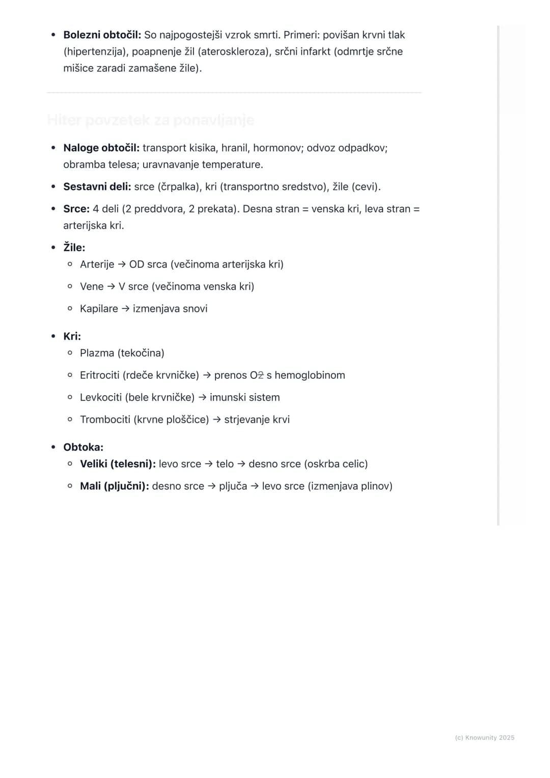 # Obtočilni sistem
Uvod v obtočilni sistem
Obtočilni sistem je transportni sistem našega telesa. Predstavljam si ga kot
mrežo cest (krvne