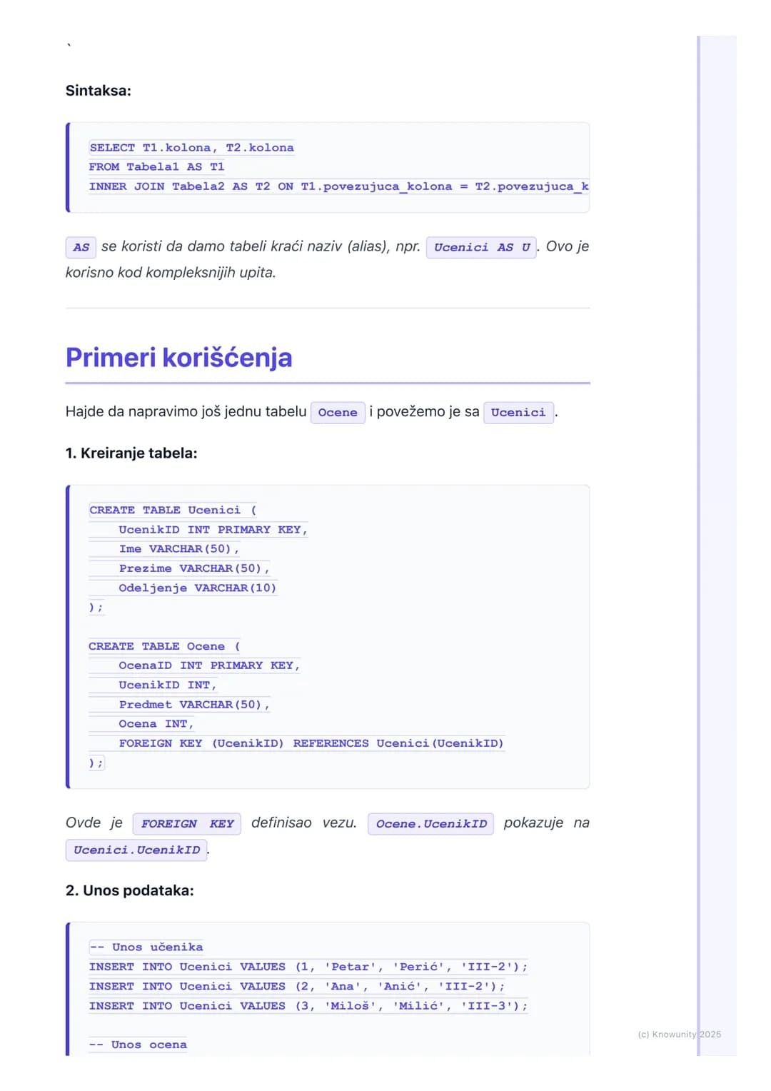 # SQL osnove
Uvod u SQL
SQL je skraćenica za Structured Query Language (Strukturirani jezik za
upite). To je standardni jezik koji se kori