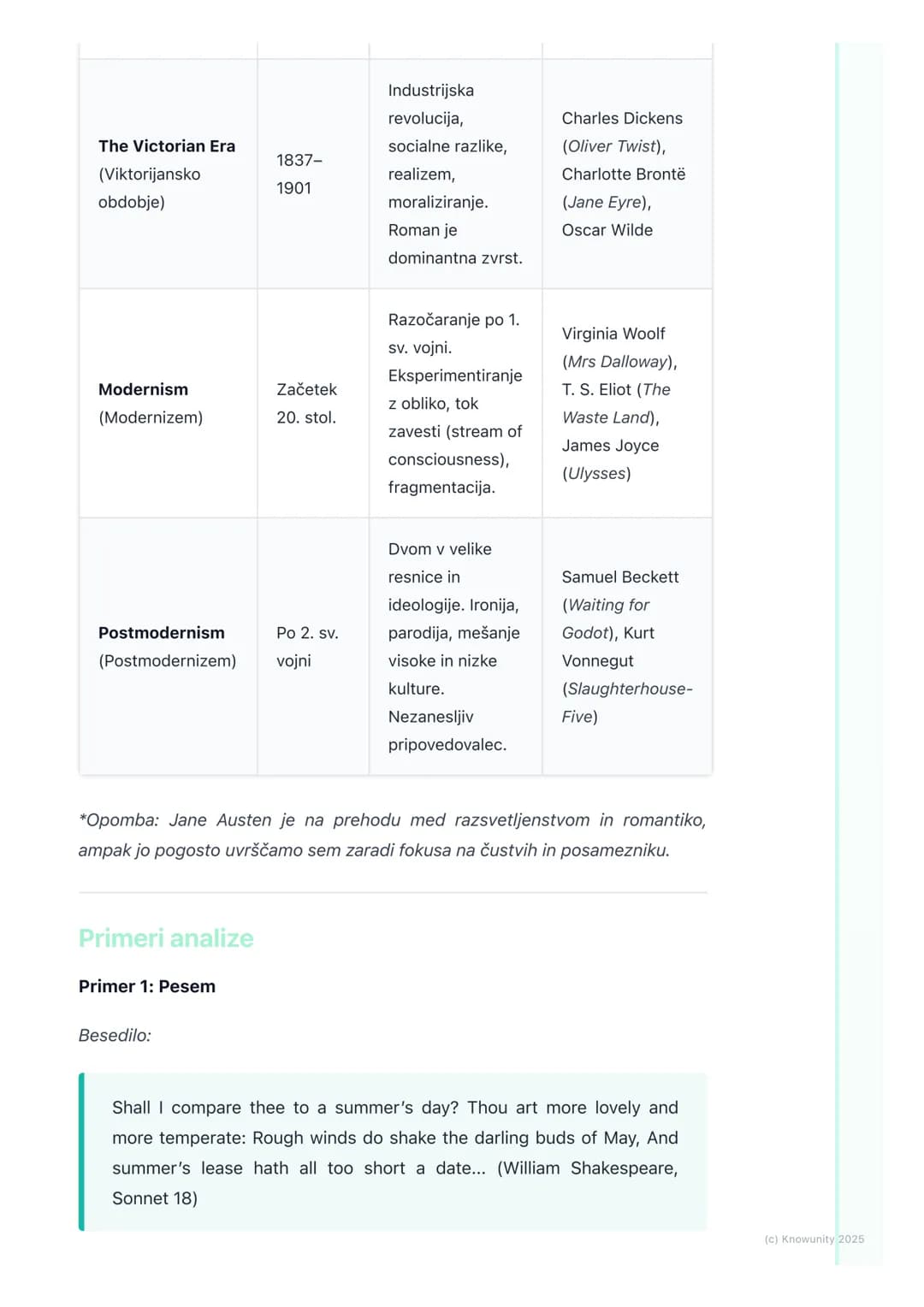 # Uvod v literarne zvrsti in
obdobja
Uvod v literarne zvrsti in obdobja
Za razumevanje kateregakoli literarnega dela je ključno, da ga ume
