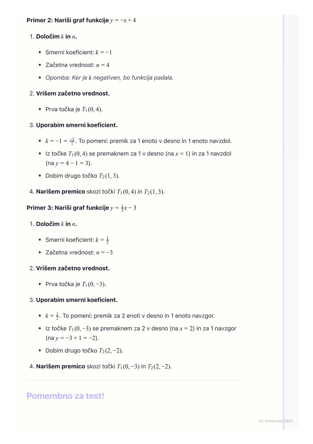 # Linearna funkcija
Kaj je linearna funkcija?
Linearna funkcija je matematična povezava med dvema količinama, ki se
spreminjata enakomerno