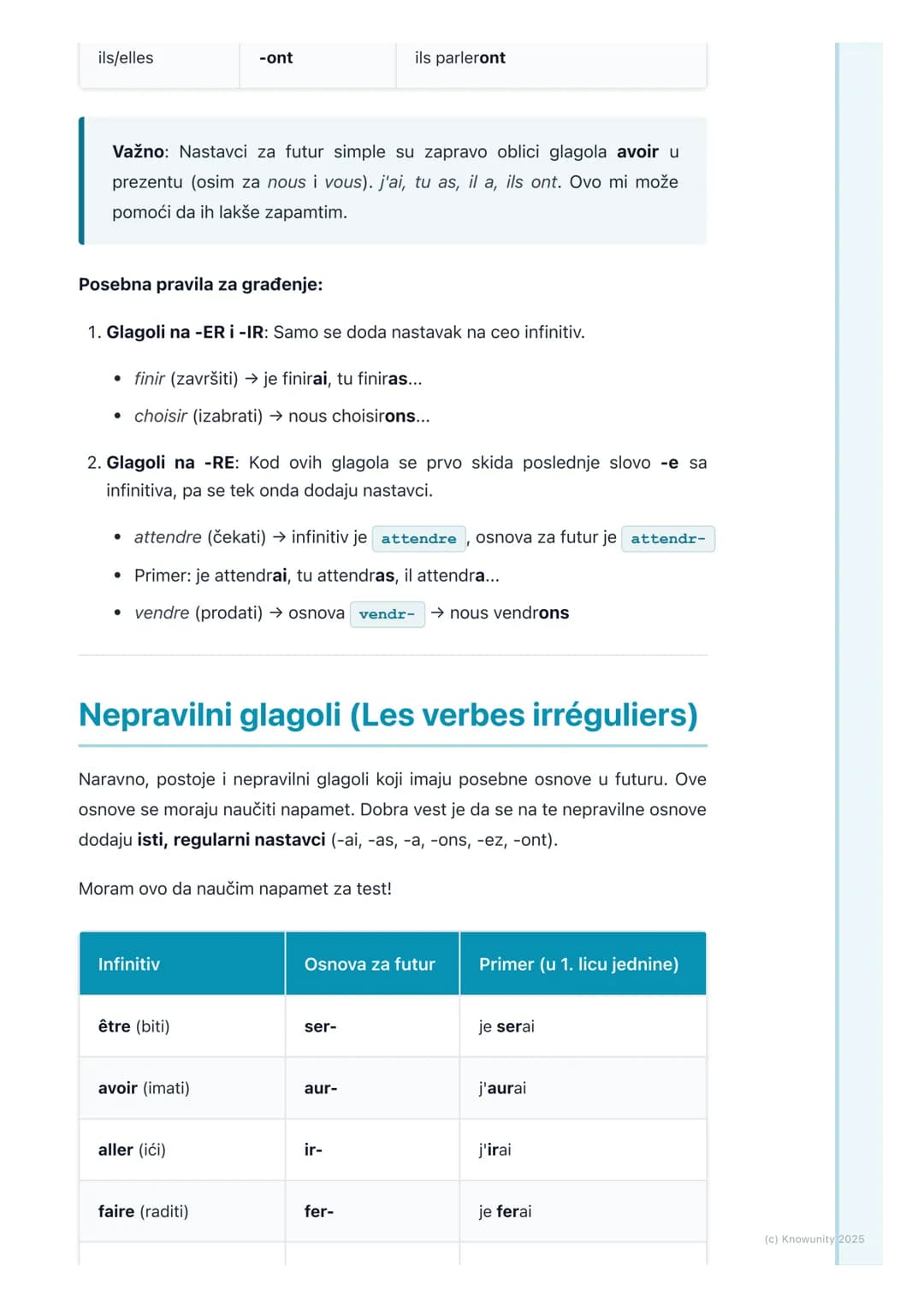 # Futur Simple
## Uvod u futur simple
Futur simple je prosto buduće vreme u francuskom jeziku. Koristimo ga da
govorimo o radnjama koje će