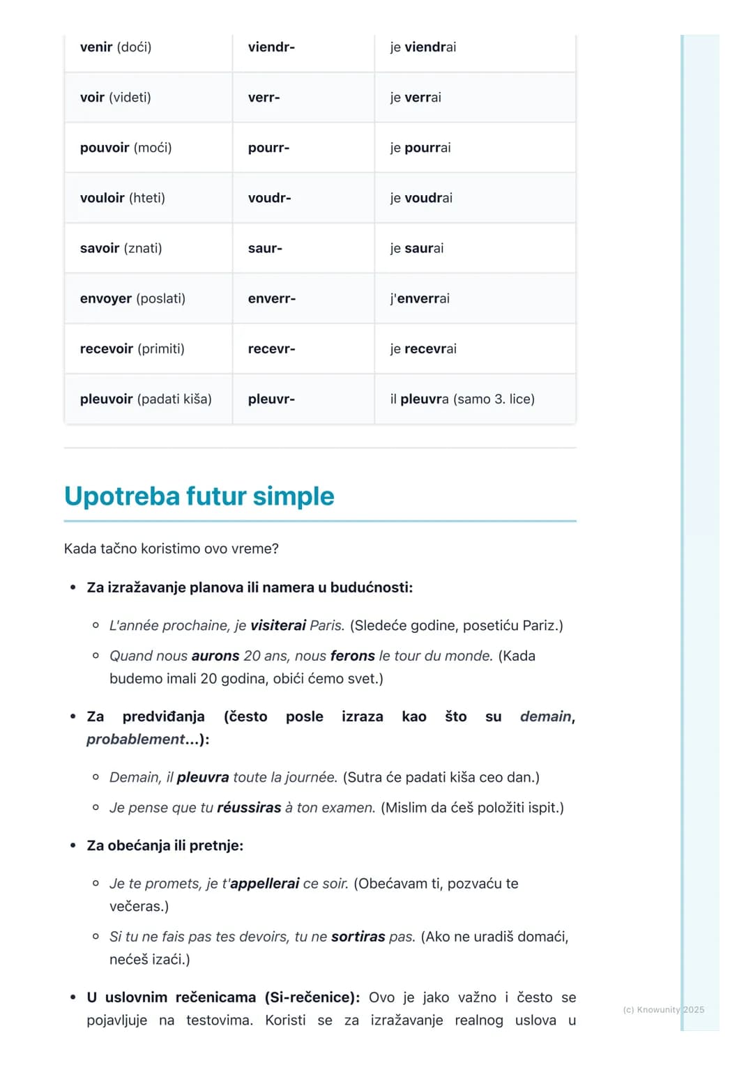 # Futur Simple
## Uvod u futur simple
Futur simple je prosto buduće vreme u francuskom jeziku. Koristimo ga da
govorimo o radnjama koje će