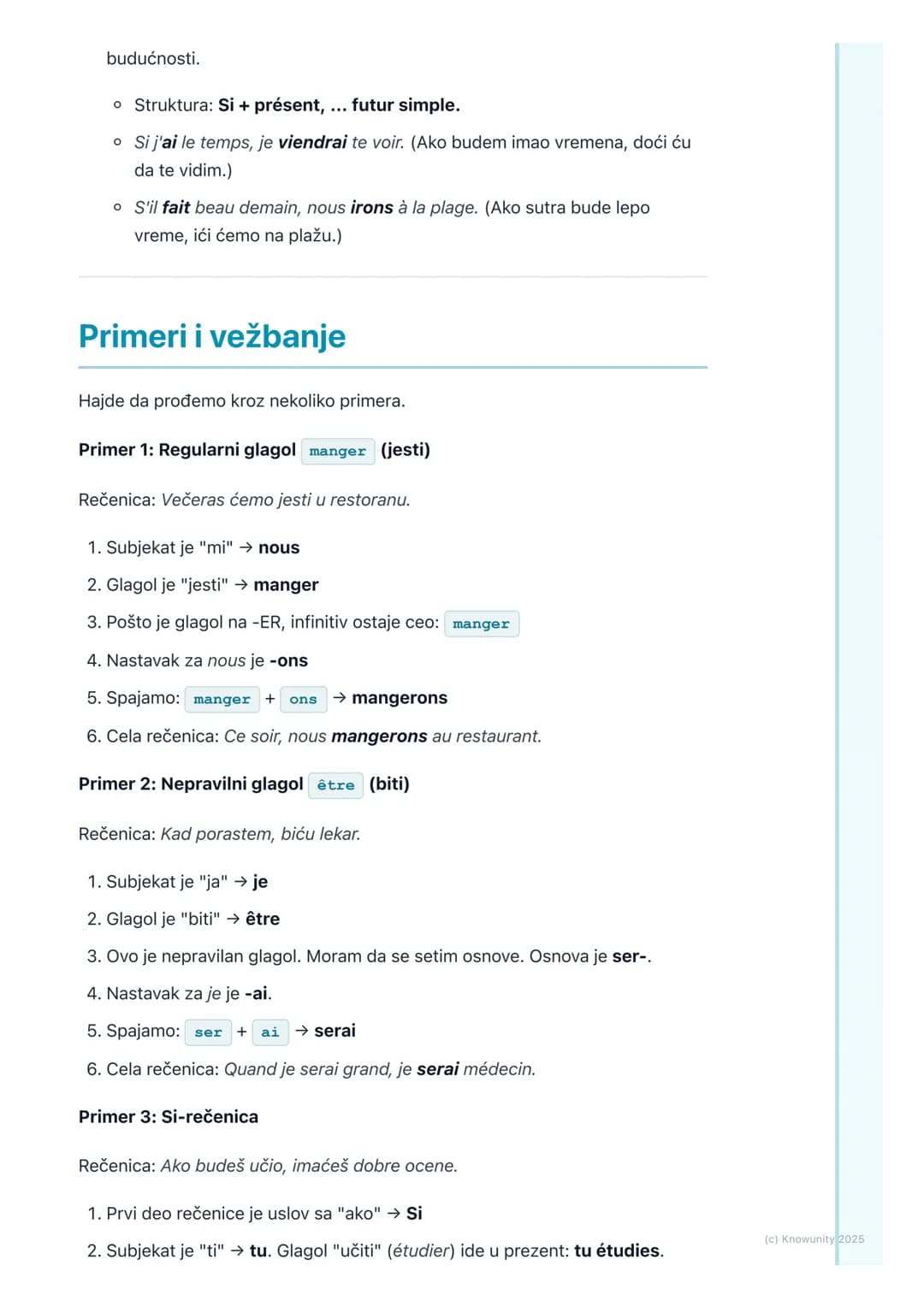 # Futur Simple
## Uvod u futur simple
Futur simple je prosto buduće vreme u francuskom jeziku. Koristimo ga da
govorimo o radnjama koje će