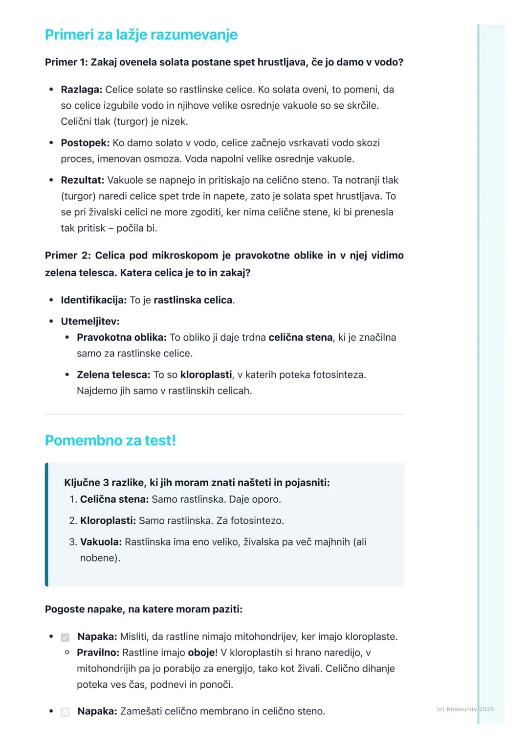 # Rastlinska in živalska celica
## Uvod v primerjavo celic
Vse živali in rastline so zgrajene iz celic. Celica je osnovna enota življenja.