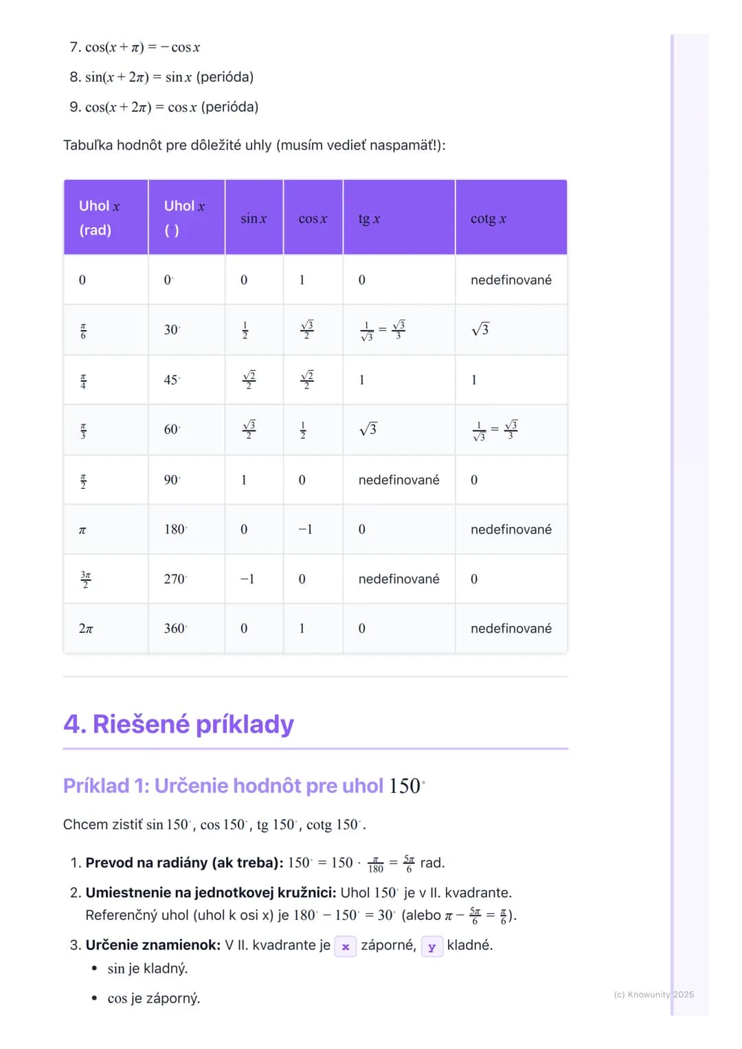 # Goniometrické funkcie
1. Prehľad a úvod
Goniometrické funkcie sú super dôležitá časť matematiky, ktorá sa zaoberá
vzťahmi medzi uhlami a