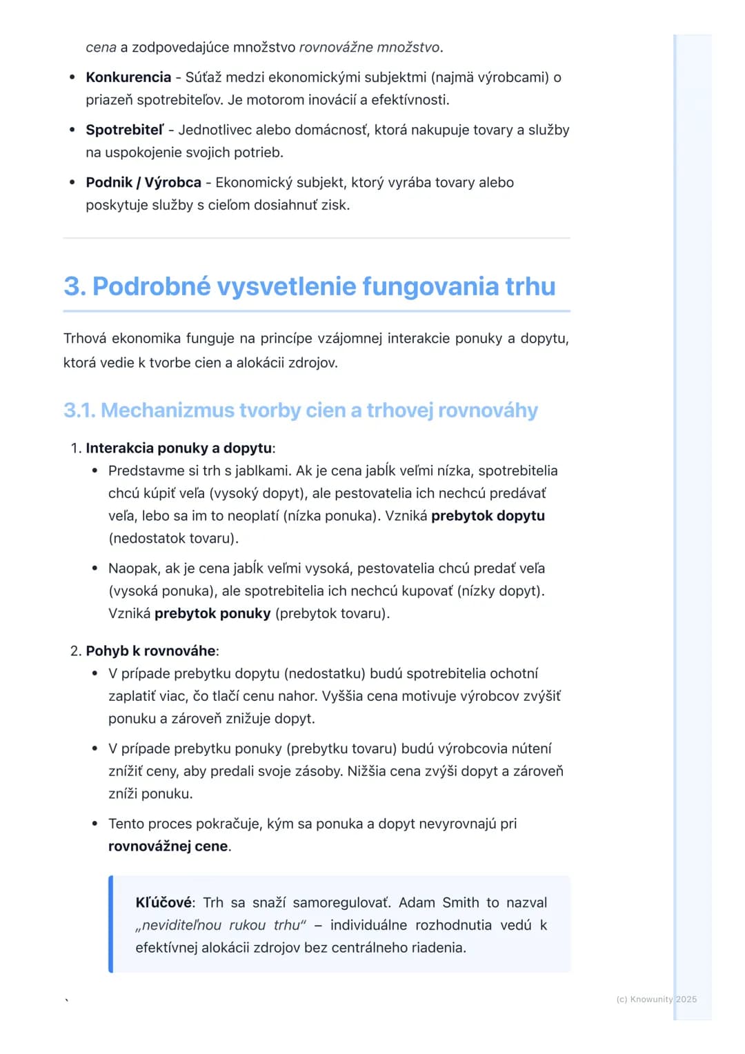# Trhová ekonomika a jej
mechanizmy
1. Prehľad trhovej ekonomiky
Trhová ekonomika je ekonomický systém, kde o alokácii zdrojov a výrobe
to