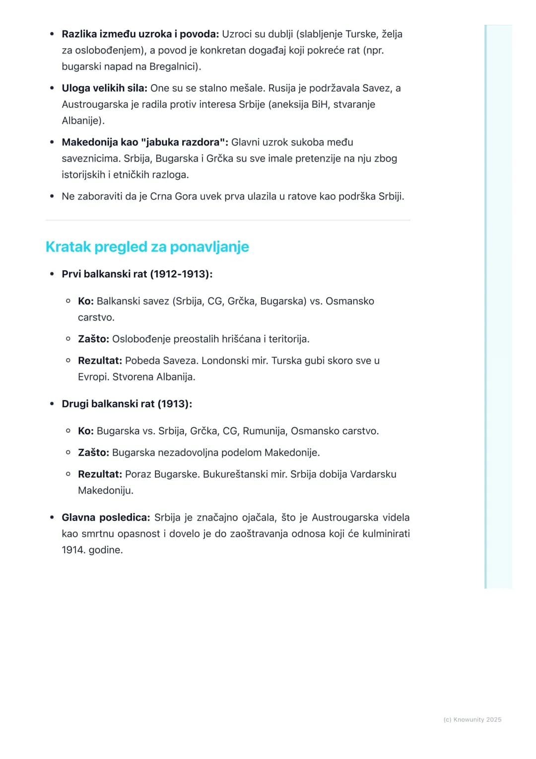 # Balkanski ratovi
## Opšti kontekst i uzroci
Balkanski ratovi (1912-1913) su ključni događaji koji su prethodili Prvom
svetskom ratu. Deš
