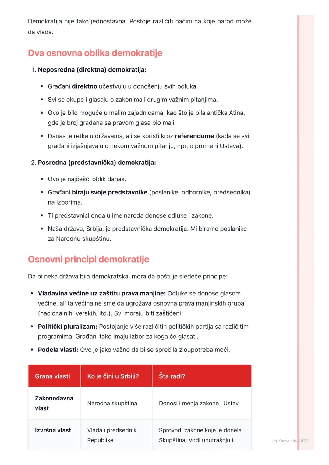 # Šta je demokratija?
Šta je uopšte demokratija?
Demokratija je oblik vladavine u kojem vlast pripada narodu. Sama reč potiče iz
starogrčk