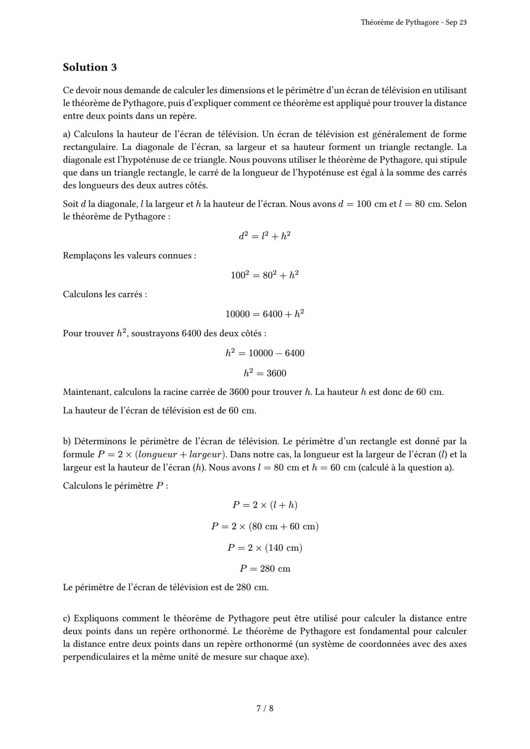 # Théorème de Pythagore
Généré par Knowunity.fr - Sep 23
Description: Cet examen évalue votre compréhension du Théorème de Pythagore et de