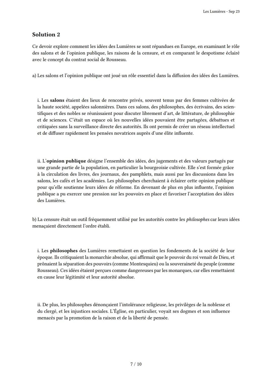 Les Lumières
Généré par Knowunity.fr - Sep 23
Description: Cet examen couvre le sujet des Lumières et leurs concepts clés en Histoire 4ème