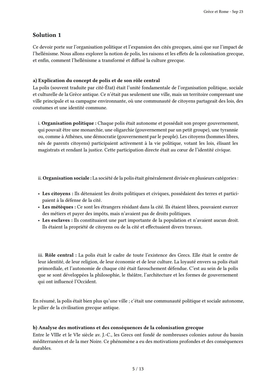Grèce et Rome
Généré par Knowunity.fr - Sep 23
Description: Cet examen couvre les civilisations grecque et romaine antiques.
Bonne chance